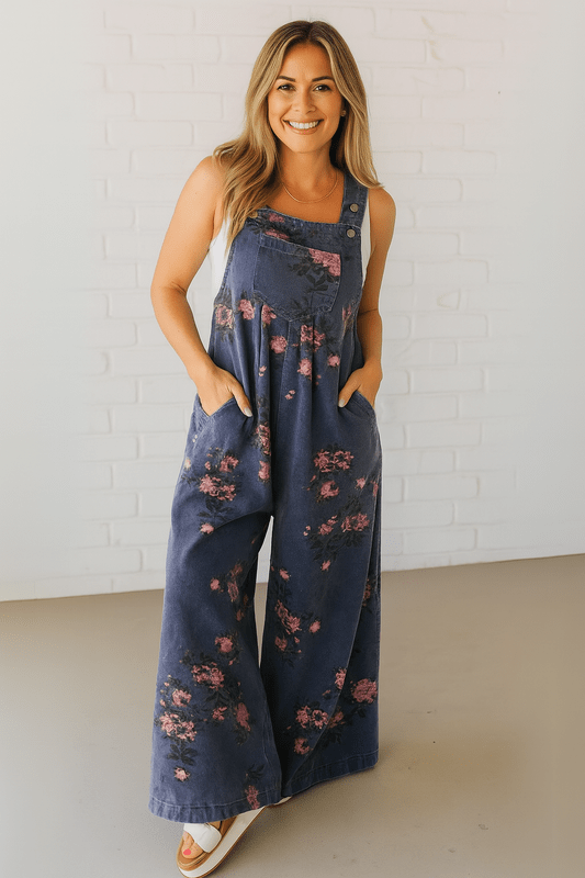 Stretch Denim Tuinbroek voor Dames – Comfortabele Casual Pasvorm met Verstelbare Bandjes