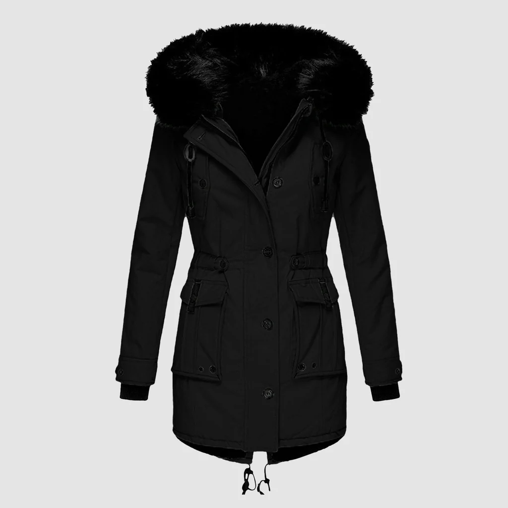 Lange Gewatteerde Winterjas voor Dames – Extra Warm, Winddicht en Waterafstotend