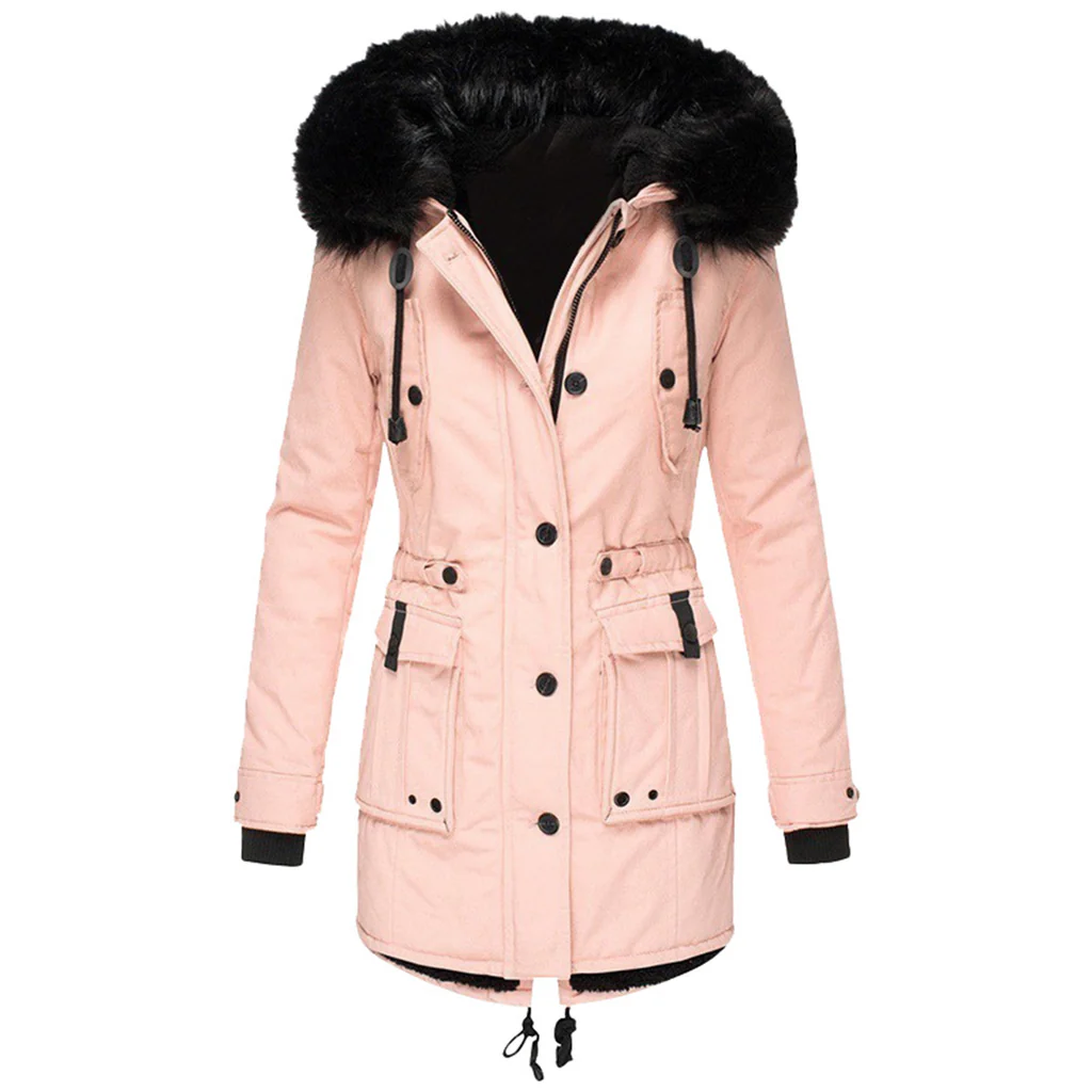 Lange Gewatteerde Winterjas voor Dames – Extra Warm, Winddicht en Waterafstotend
