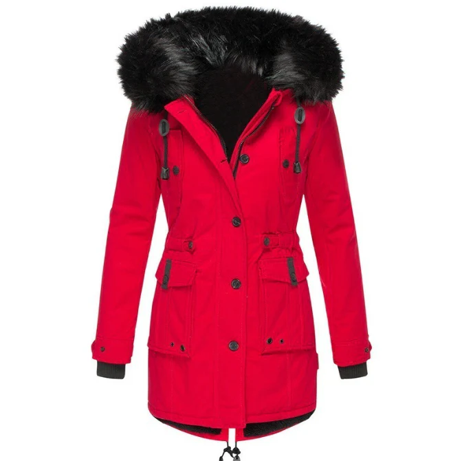Lange Gewatteerde Winterjas voor Dames – Extra Warm, Winddicht en Waterafstotend