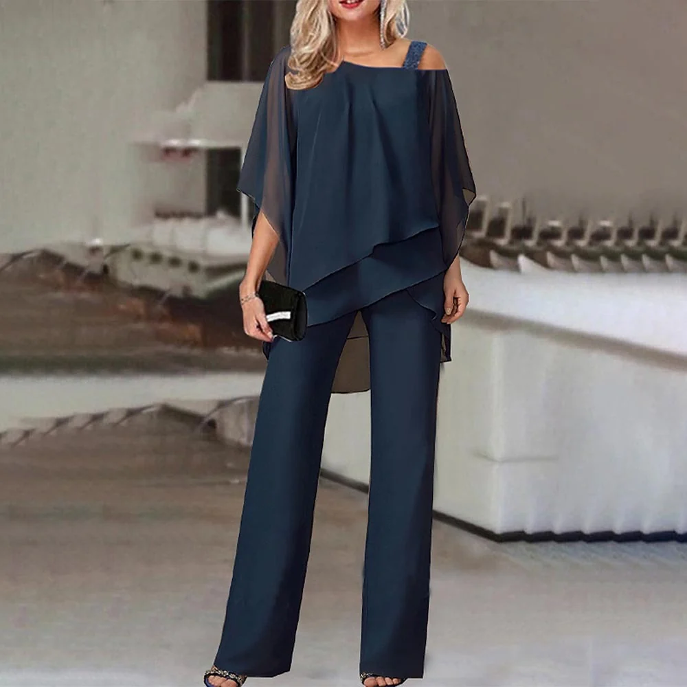 Elegante Tweedelige Jumpsuit met Cold Shoulder – Stijlvolle en Comfortabele Damesoutfit