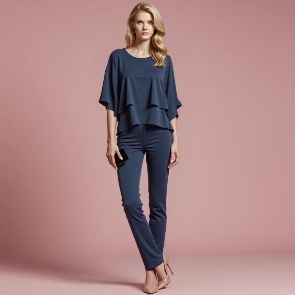 Elegante Tweedelige Jumpsuit met Cold Shoulder – Stijlvolle en Comfortabele Damesoutfit