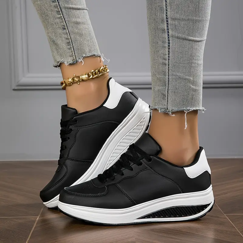 Dames Platform Sneakers – Casual Veterschoenen met Comfortabele Zool voor Dagelijks Gebruik en Sportieve Stijl