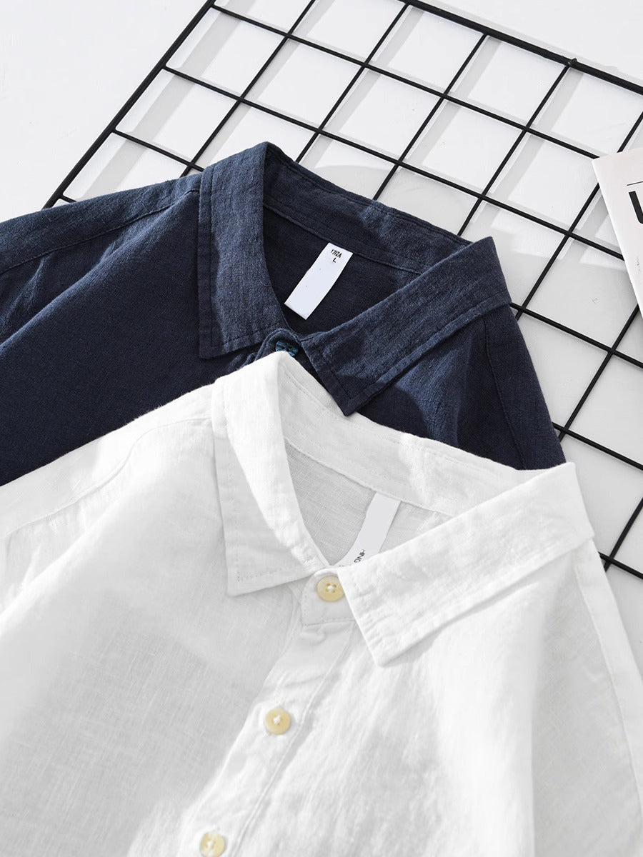 Casual Heren Lange Mouw Katoen-Linnen Shirt – Lichtgewicht, Comfortabel & Modern