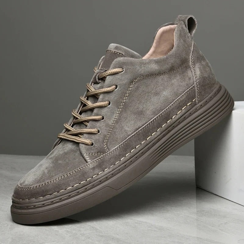 Heren Lage Leren Sneakers met Gevoerde Zool – Casual & Nette Dagelijkse Schoenen
