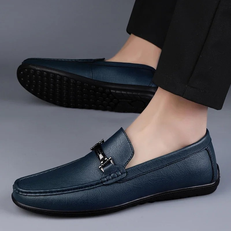 Buckle Loafers – Elegante Leren Instapschoenen met Gespdetail