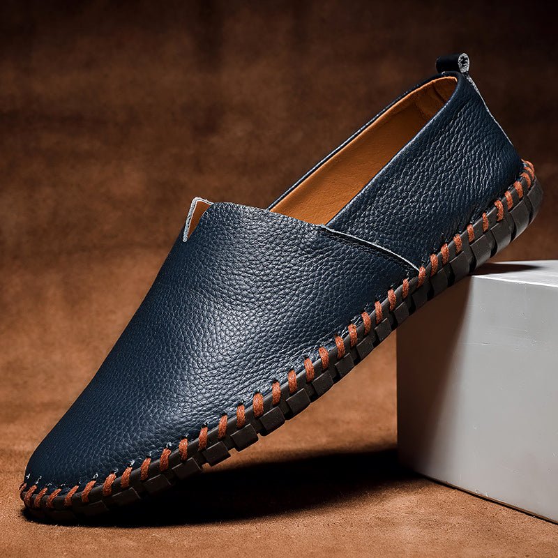 Minimalistische Leren Loafers – Stijlvolle Echte Leren Herenschoenen met Rubberen Zool