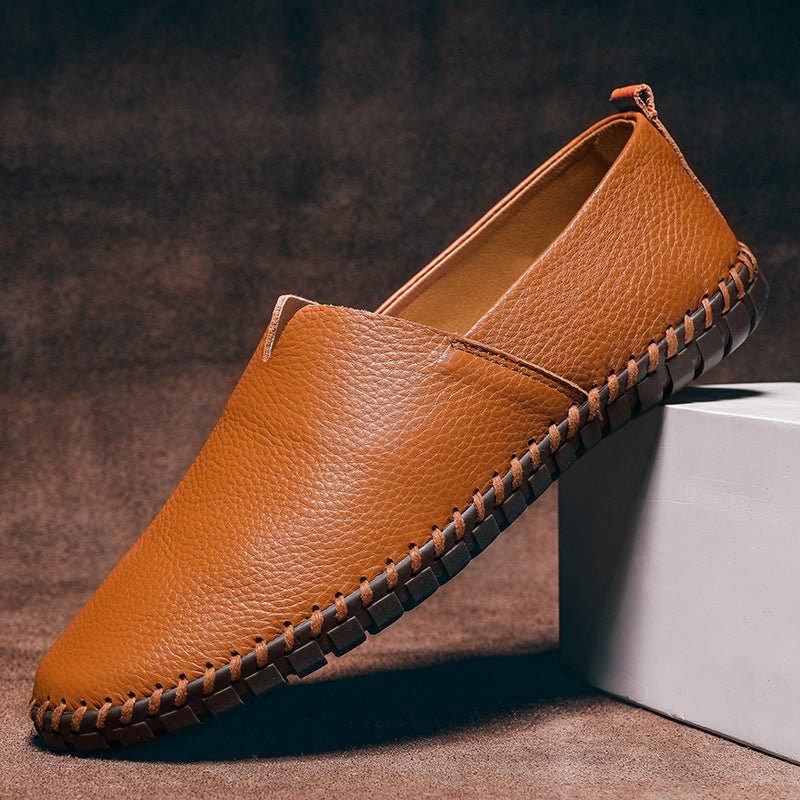 Minimalistische Leren Loafers – Stijlvolle Echte Leren Herenschoenen met Rubberen Zool