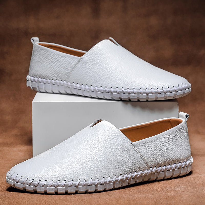Minimalistische Leren Loafers – Stijlvolle Echte Leren Herenschoenen met Rubberen Zool