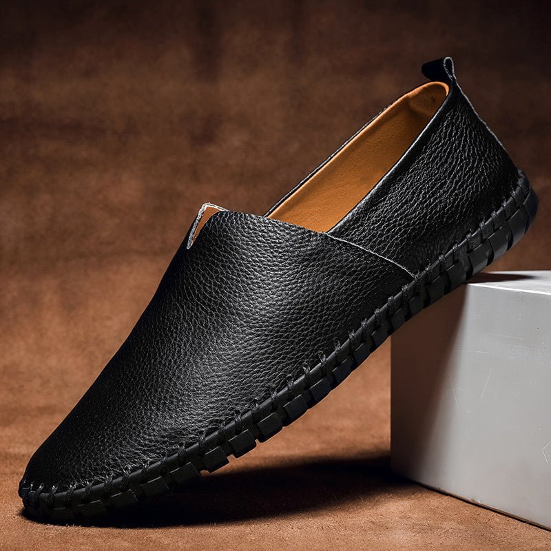 Minimalistische Leren Loafers – Stijlvolle Echte Leren Herenschoenen met Rubberen Zool