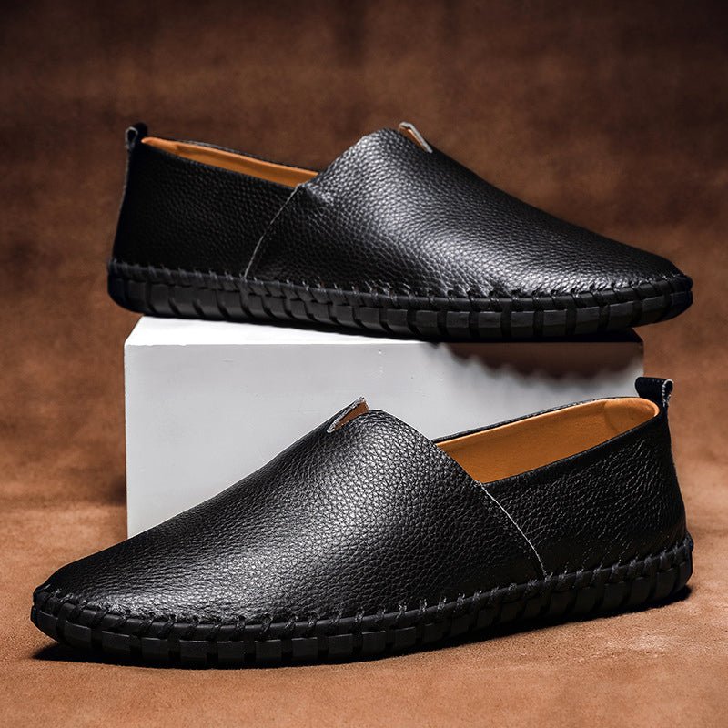 Minimalistische Leren Loafers – Stijlvolle Echte Leren Herenschoenen met Rubberen Zool