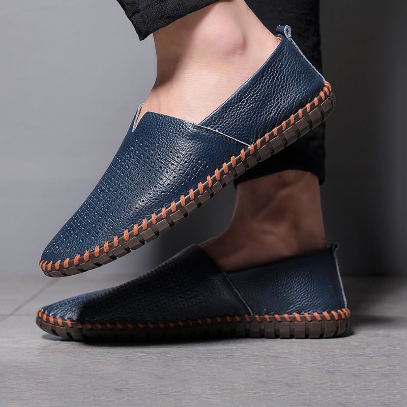Minimalistische Leren Loafers – Stijlvolle Echte Leren Herenschoenen met Rubberen Zool