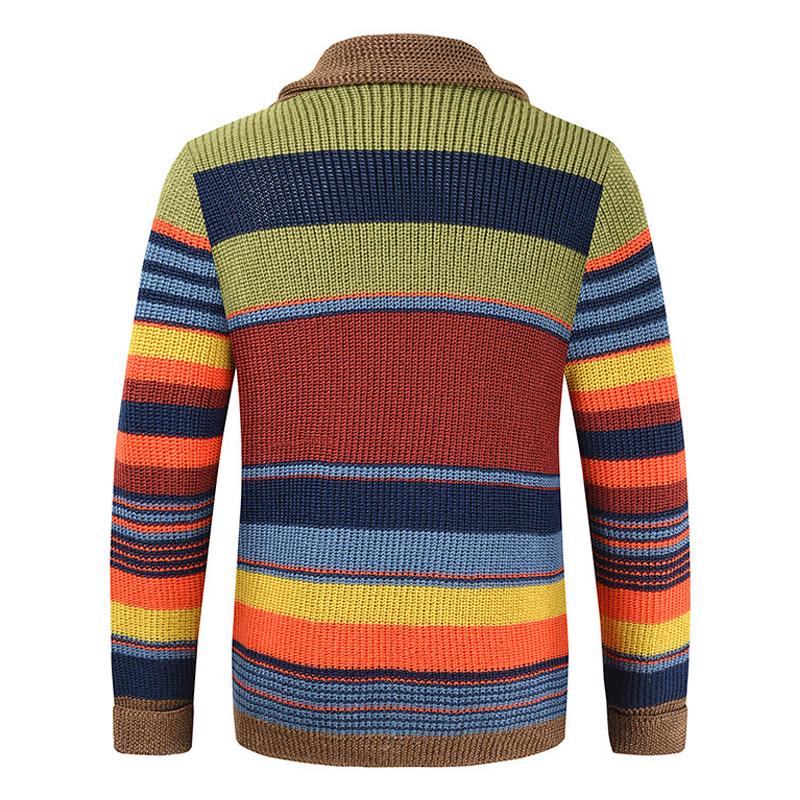 Heren Colorblock Lapel Sweater Jacket – Stijlvol, Comfortabel & Veelzijdig