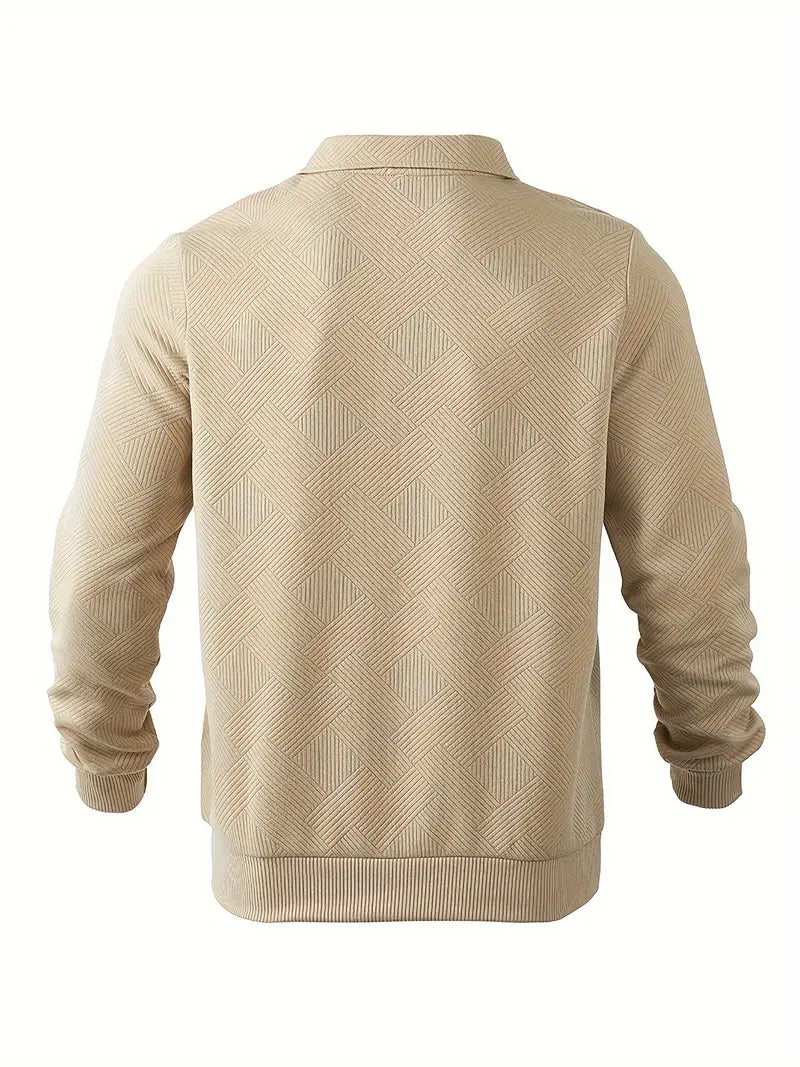 Vintage Zip-Up Hoodie met Geometrisch Design – Tijdloze Stijl & Comfort