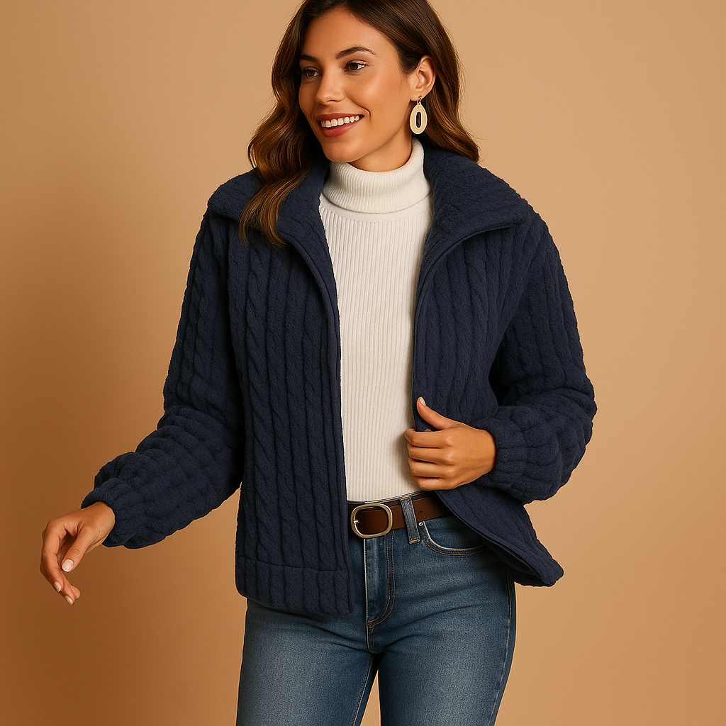 Lang Fleece Vest met Opstaande Kraag voor Dames – Warme en Stijlvolle Winterjas met Zakken