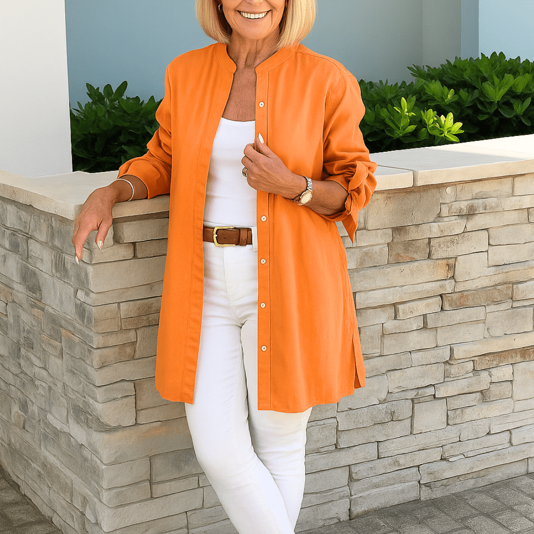 Effen Overhemd Blouse met Strik Mouwen – Elegante Vrouwen Blouse voor Kantoor en Uitgaan