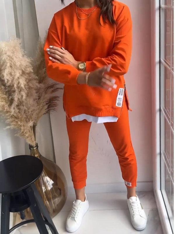 Gezellig Dames Trainingspak Set – Lange Mouw Sweatshirt met Bijpassende Broek