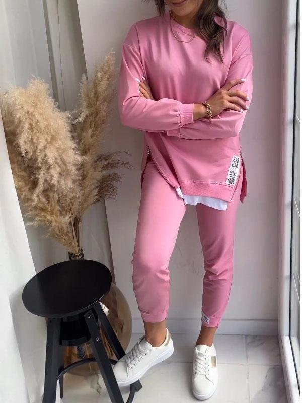 Gezellig Dames Trainingspak Set – Lange Mouw Sweatshirt met Bijpassende Broek