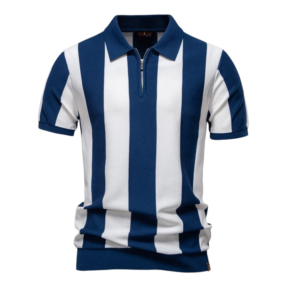 Poloshirt – Sportief Heren Polo met Retro Strepen & Comfortabele Pasvorm
