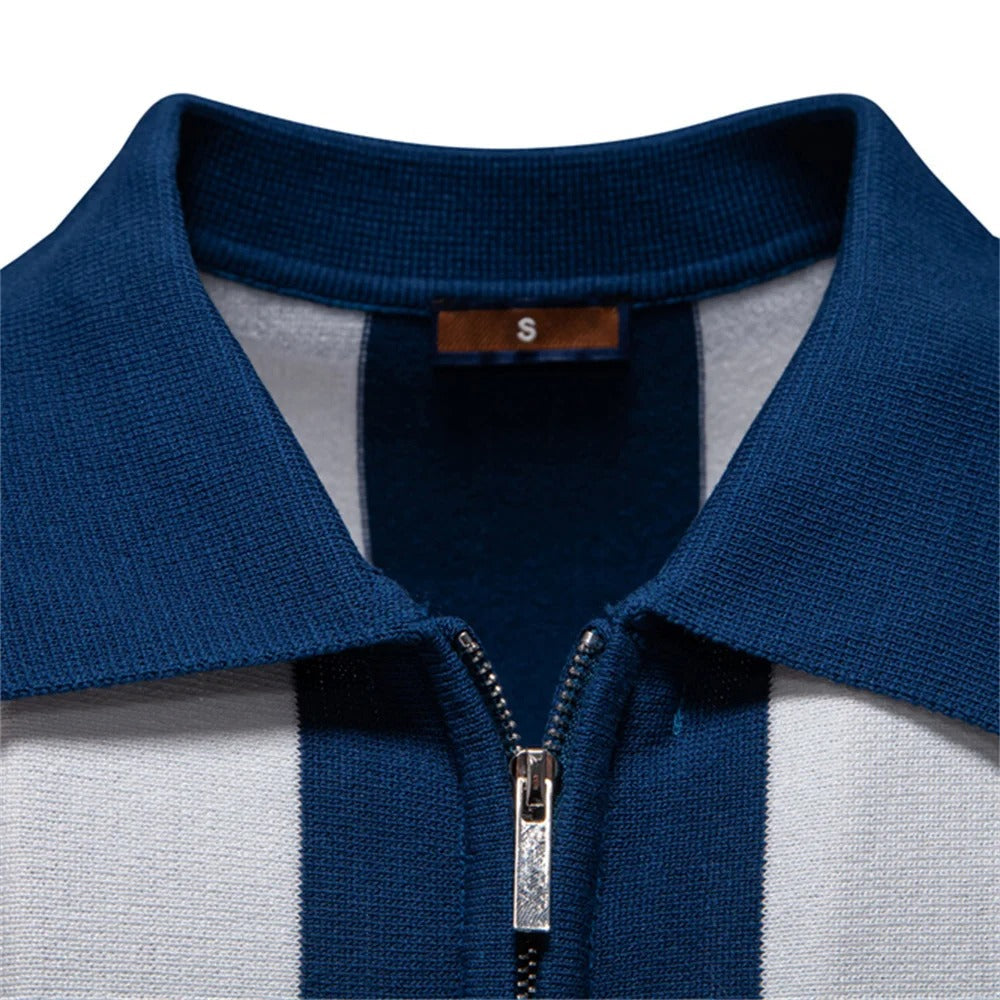 Poloshirt – Sportief Heren Polo met Retro Strepen & Comfortabele Pasvorm
