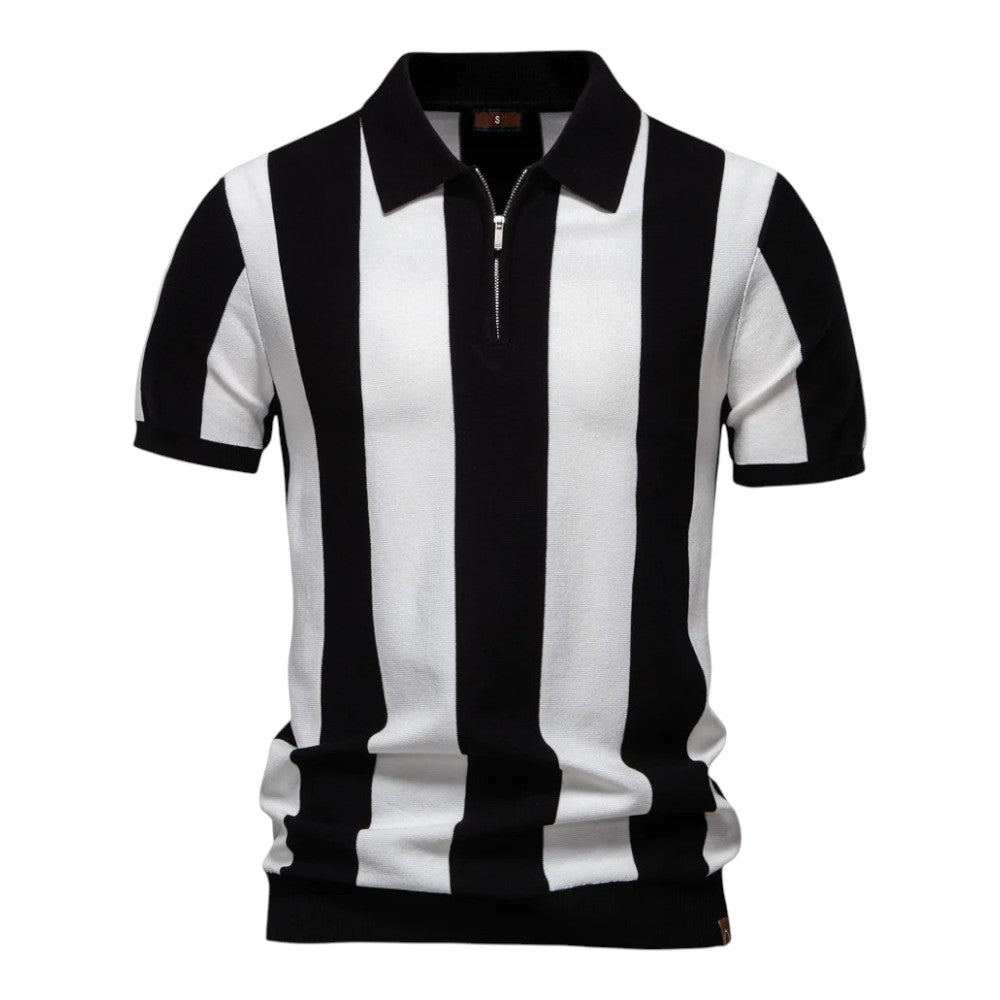 Poloshirt – Sportief Heren Polo met Retro Strepen & Comfortabele Pasvorm