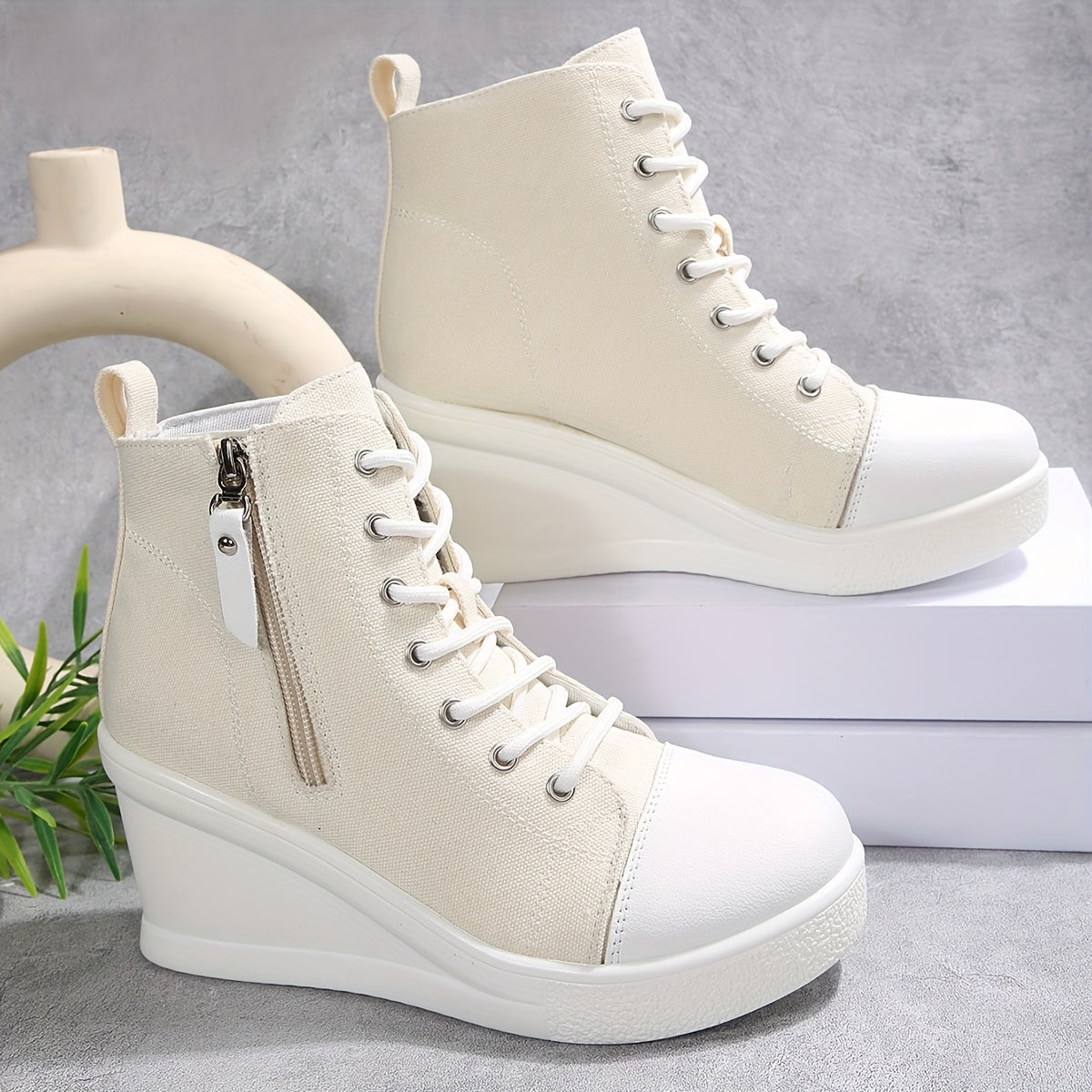 Uptown Canvas Wedge Sneaker – Trendy Dames Sneakers met Verborgen Sleehak
