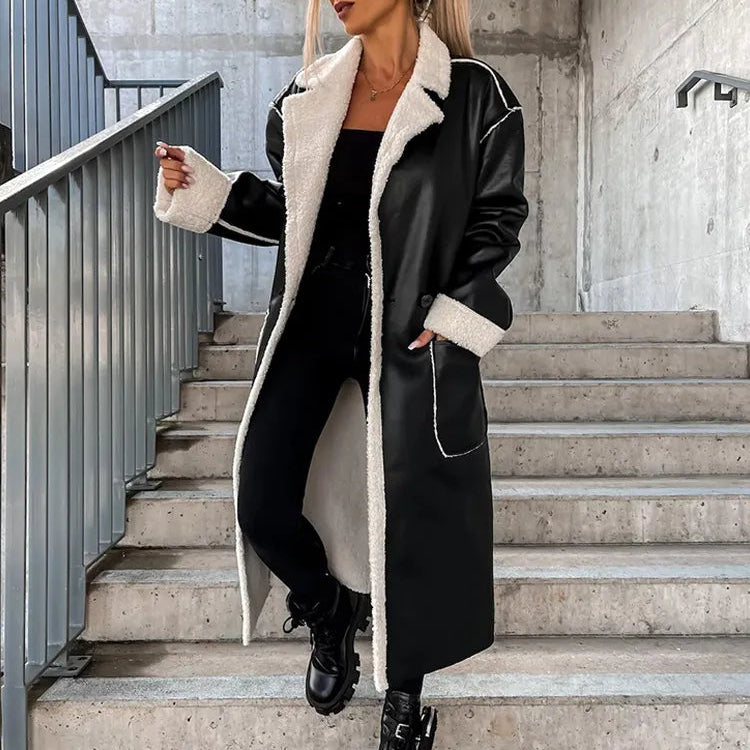 Lange Jas met Revers en Ceintuur – Elegant, Stijlvol & Tijdloos Design