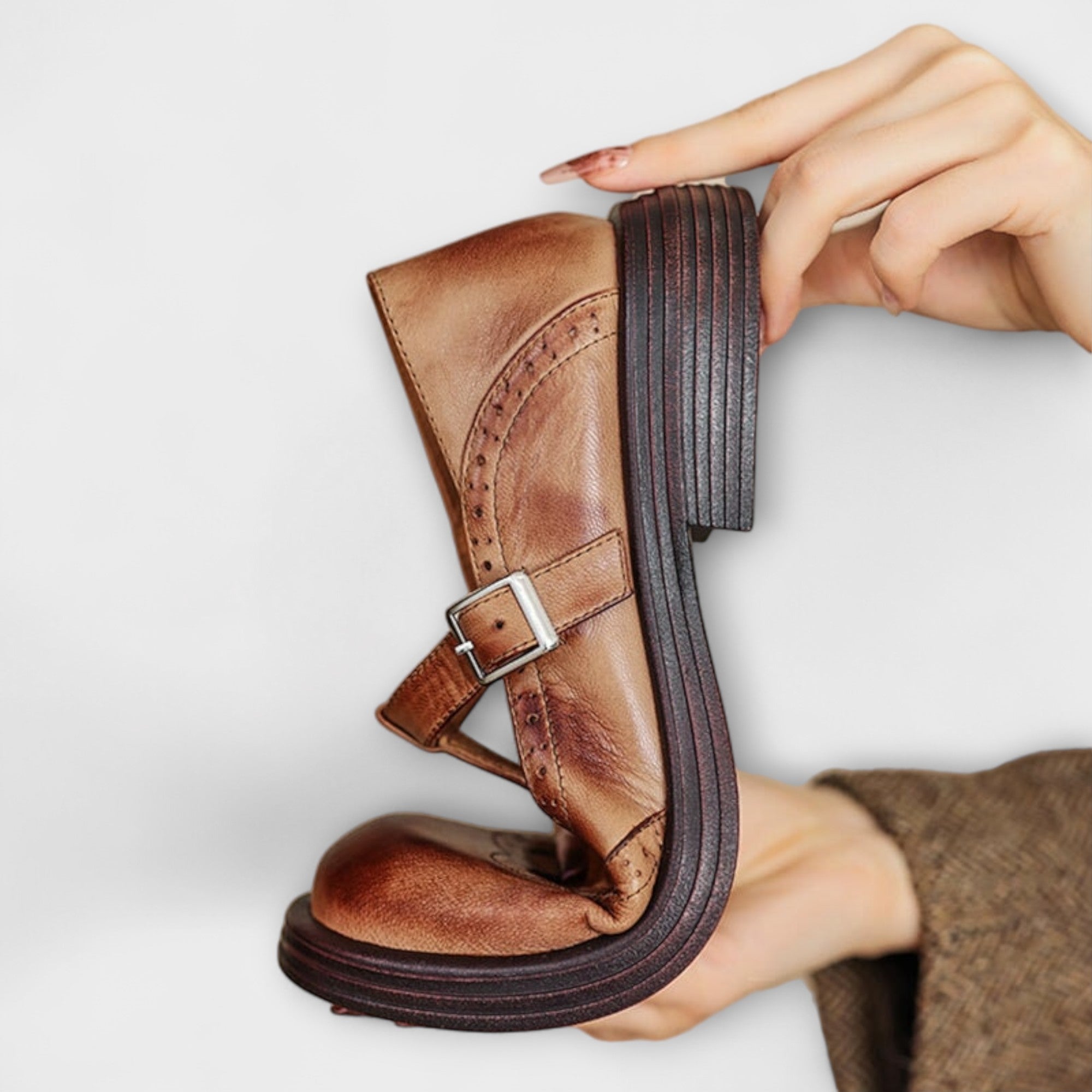 Klassieke T-band Leren Schoenen – Tijdloze Elegantie & Comfort