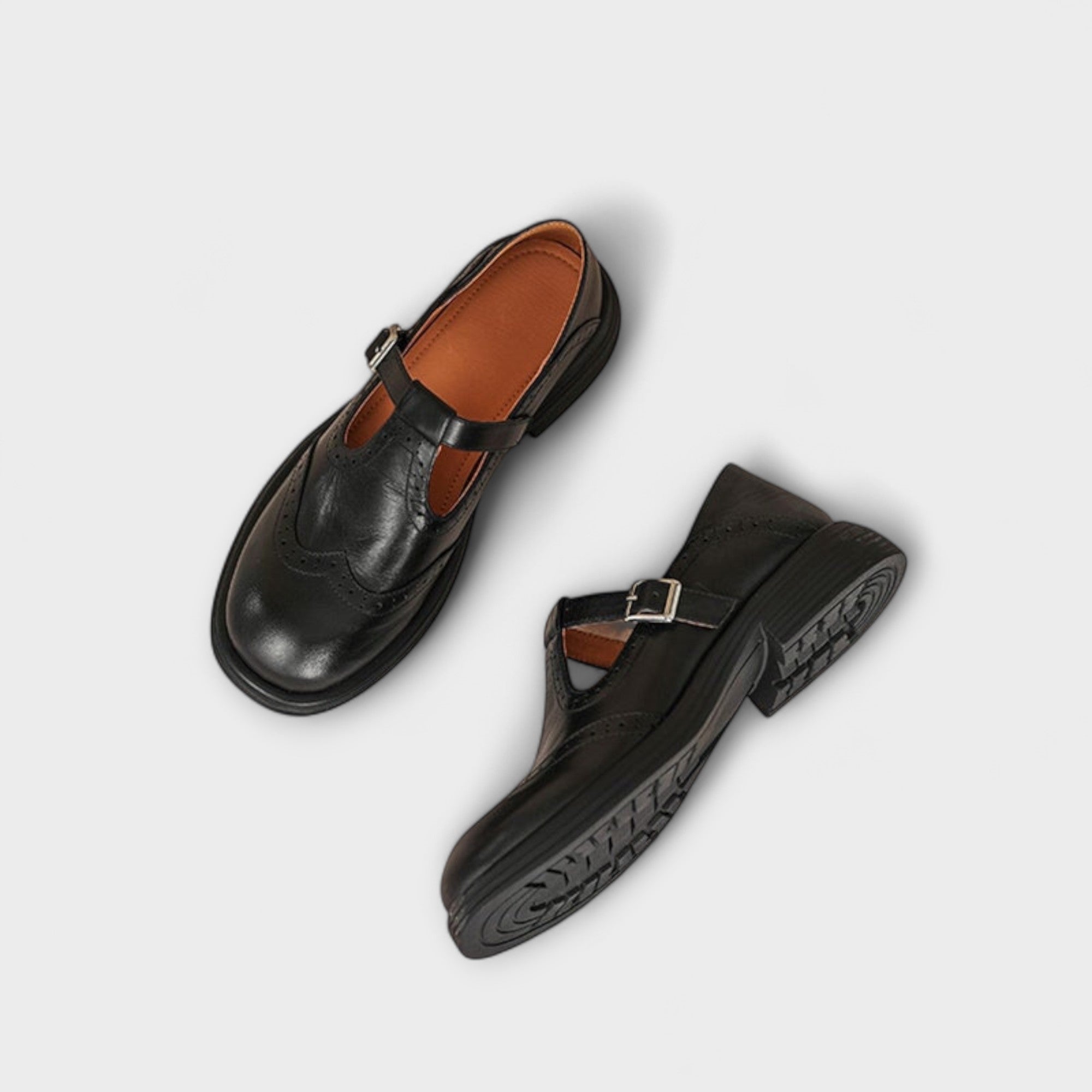 Klassieke T-band Leren Schoenen – Tijdloze Elegantie & Comfort