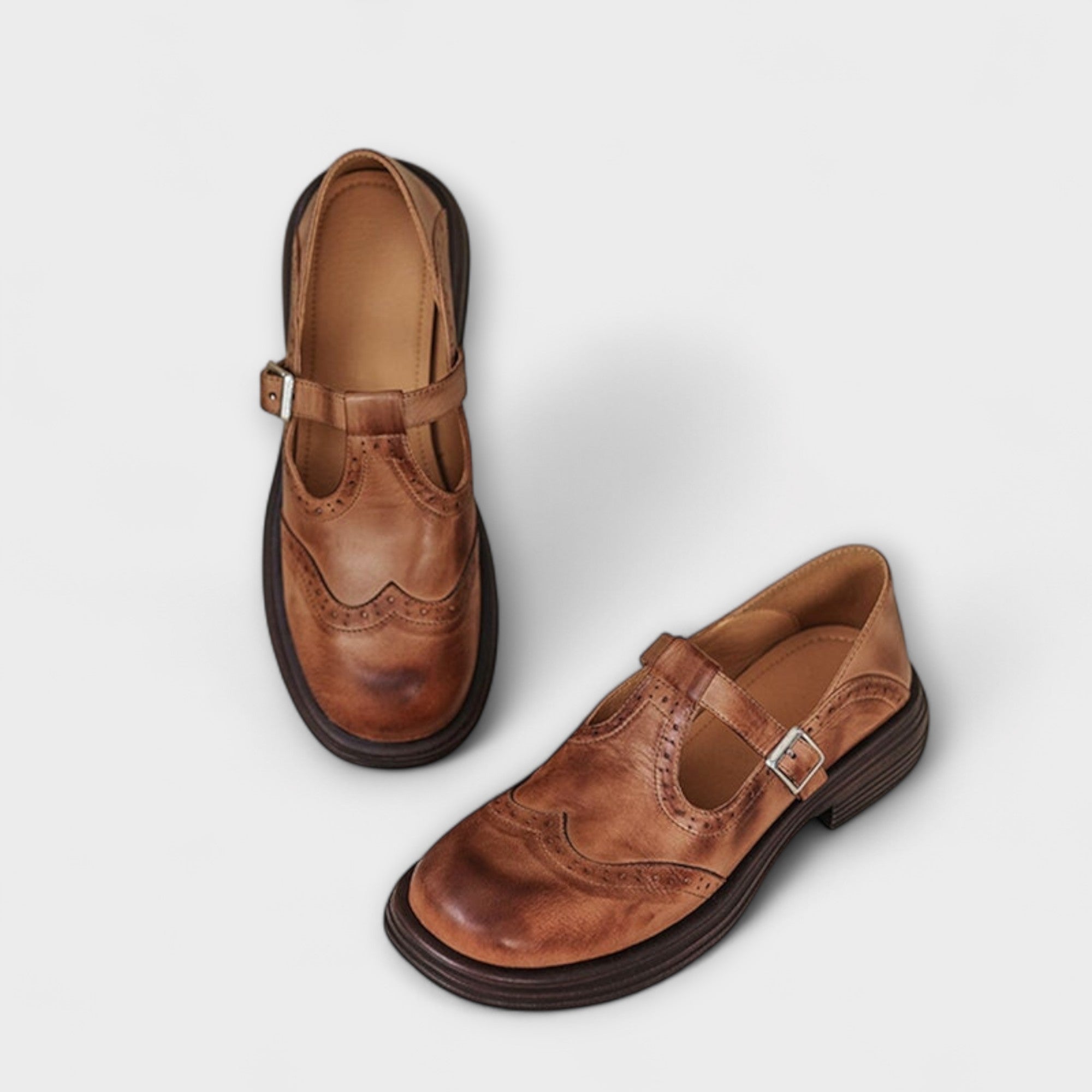 Klassieke T-band Leren Schoenen – Tijdloze Elegantie & Comfort