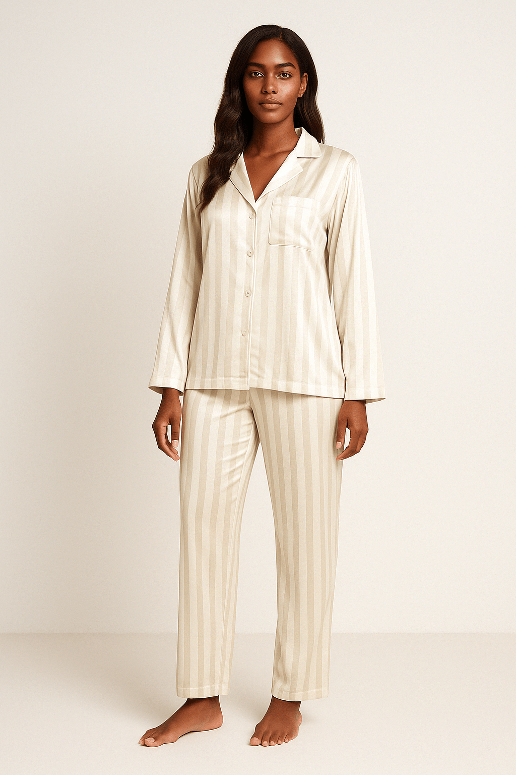 Gestreepte Pyjama Set – Comfortabele & Stijlvolle Nachtkleding voor Dames