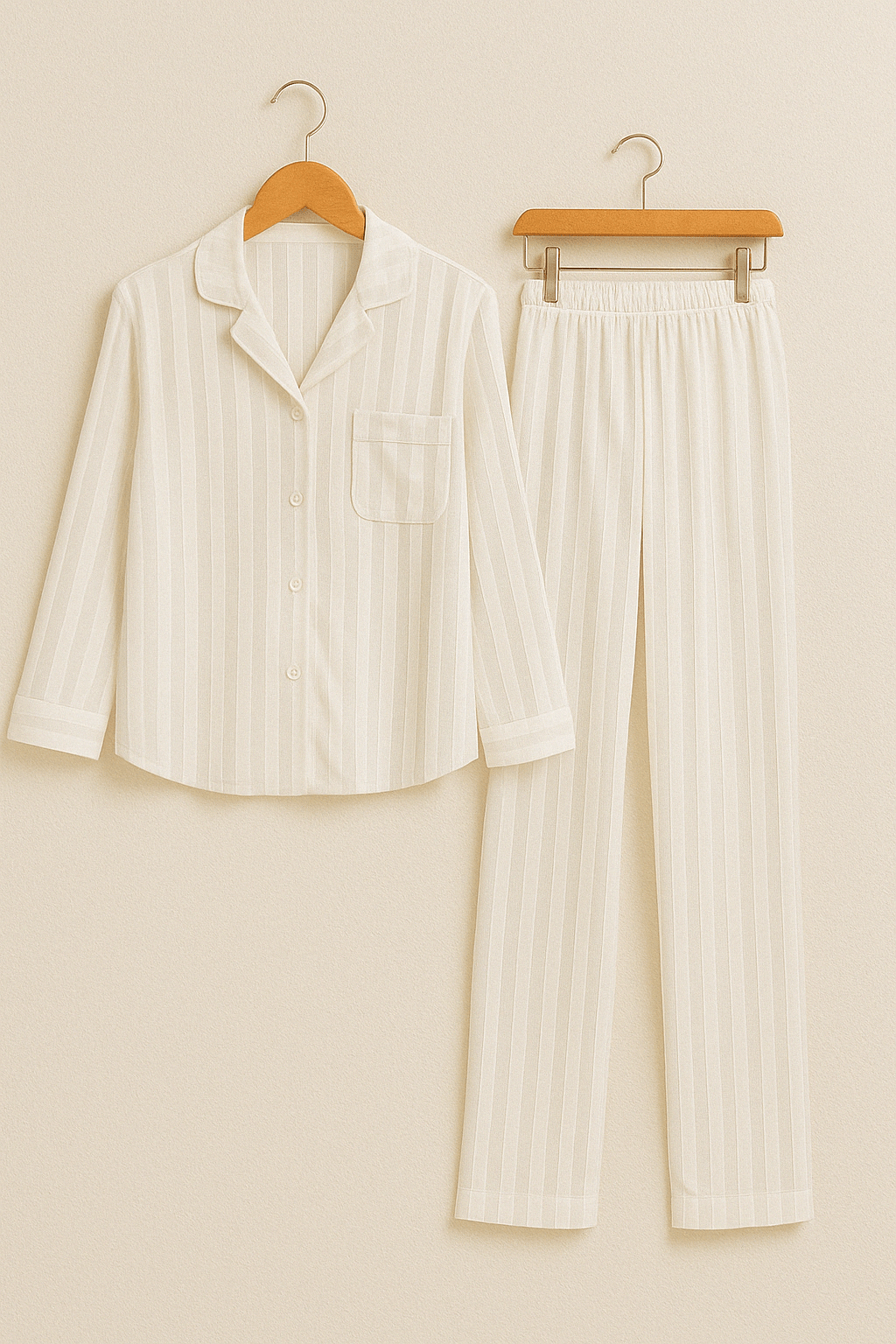 Gestreepte Pyjama Set – Comfortabele & Stijlvolle Nachtkleding voor Dames