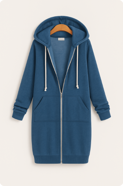 Knielange Hoodie – Comfortabele & Stijlvolle Lange Hoodie voor Dames