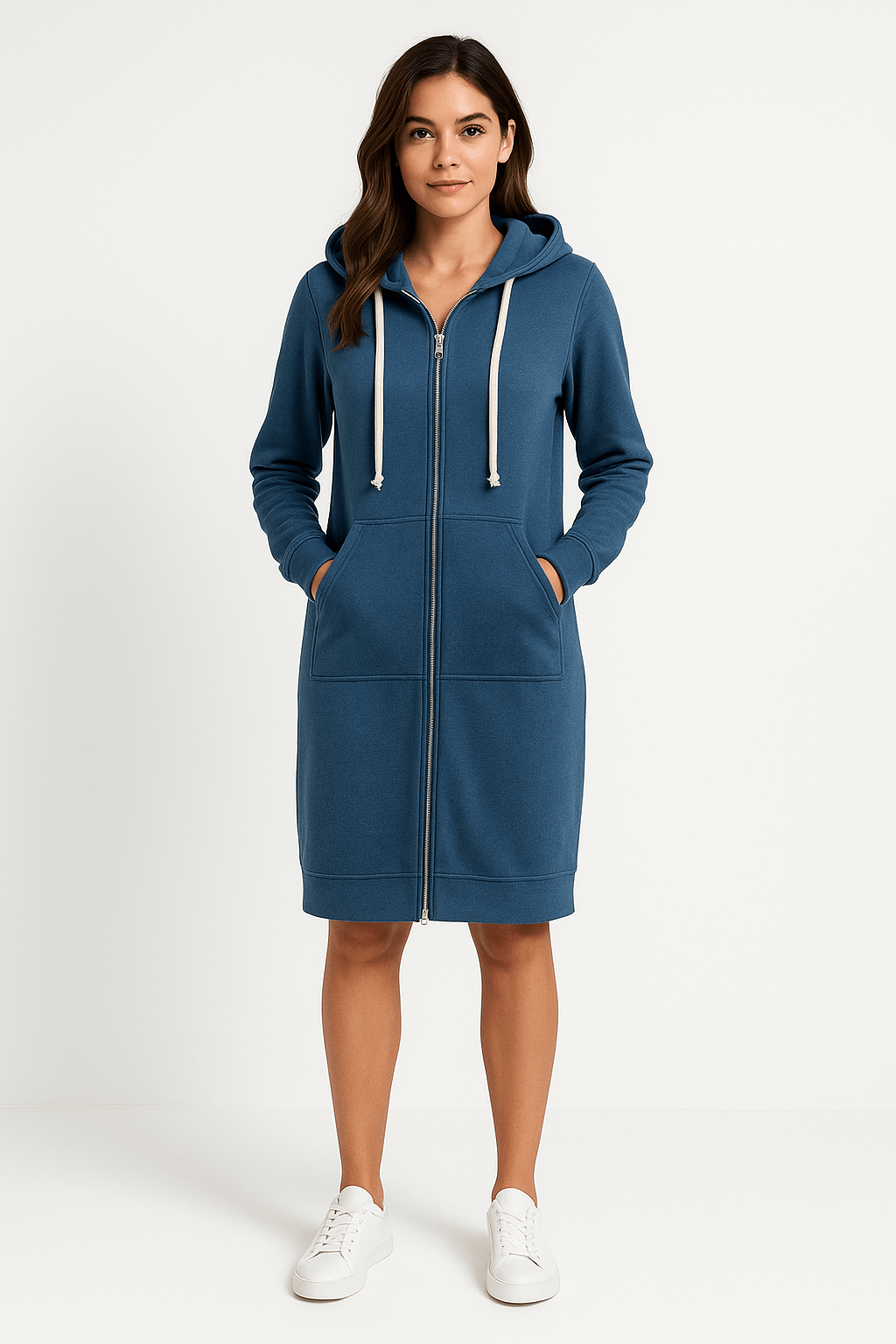 Knielange Hoodie – Comfortabele & Stijlvolle Lange Hoodie voor Dames