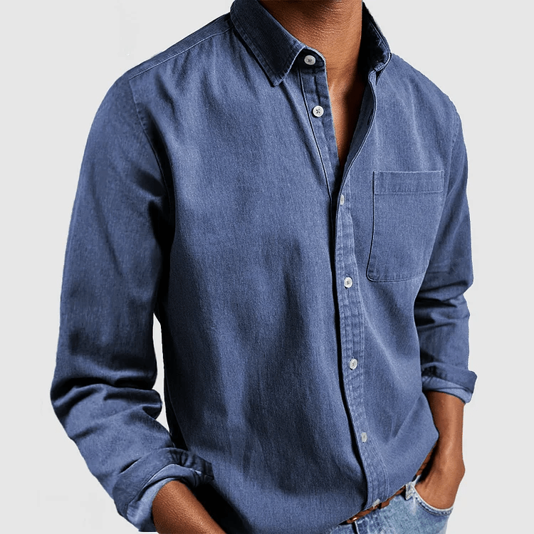 Heren Overhemd met Lange Mouwen – Klassiek Casual Oxford Stijl met Borstzak, Comfortabele Pasvorm