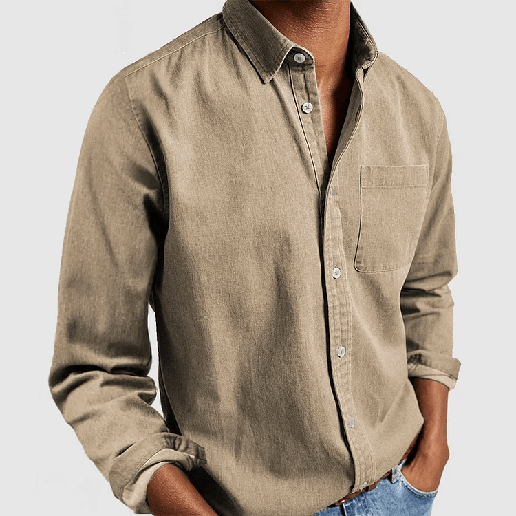 Heren Overhemd met Lange Mouwen – Klassiek Casual Oxford Stijl met Borstzak, Comfortabele Pasvorm