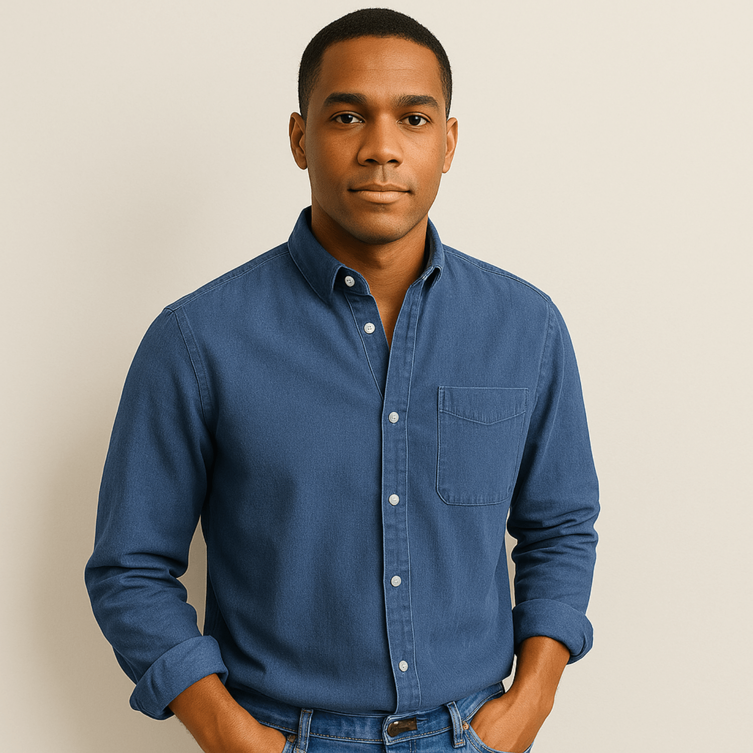 Heren Overhemd met Lange Mouwen – Klassiek Casual Oxford Stijl met Borstzak, Comfortabele Pasvorm