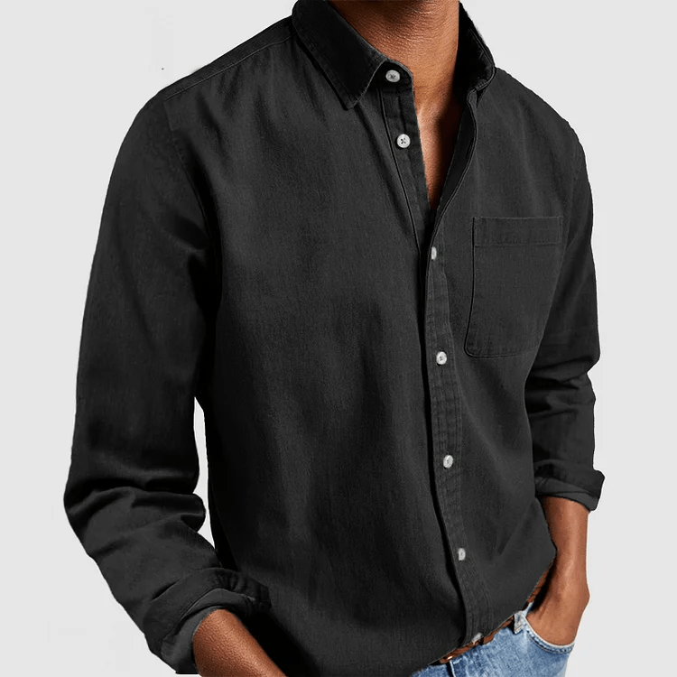 Heren Overhemd met Lange Mouwen – Klassiek Casual Oxford Stijl met Borstzak, Comfortabele Pasvorm