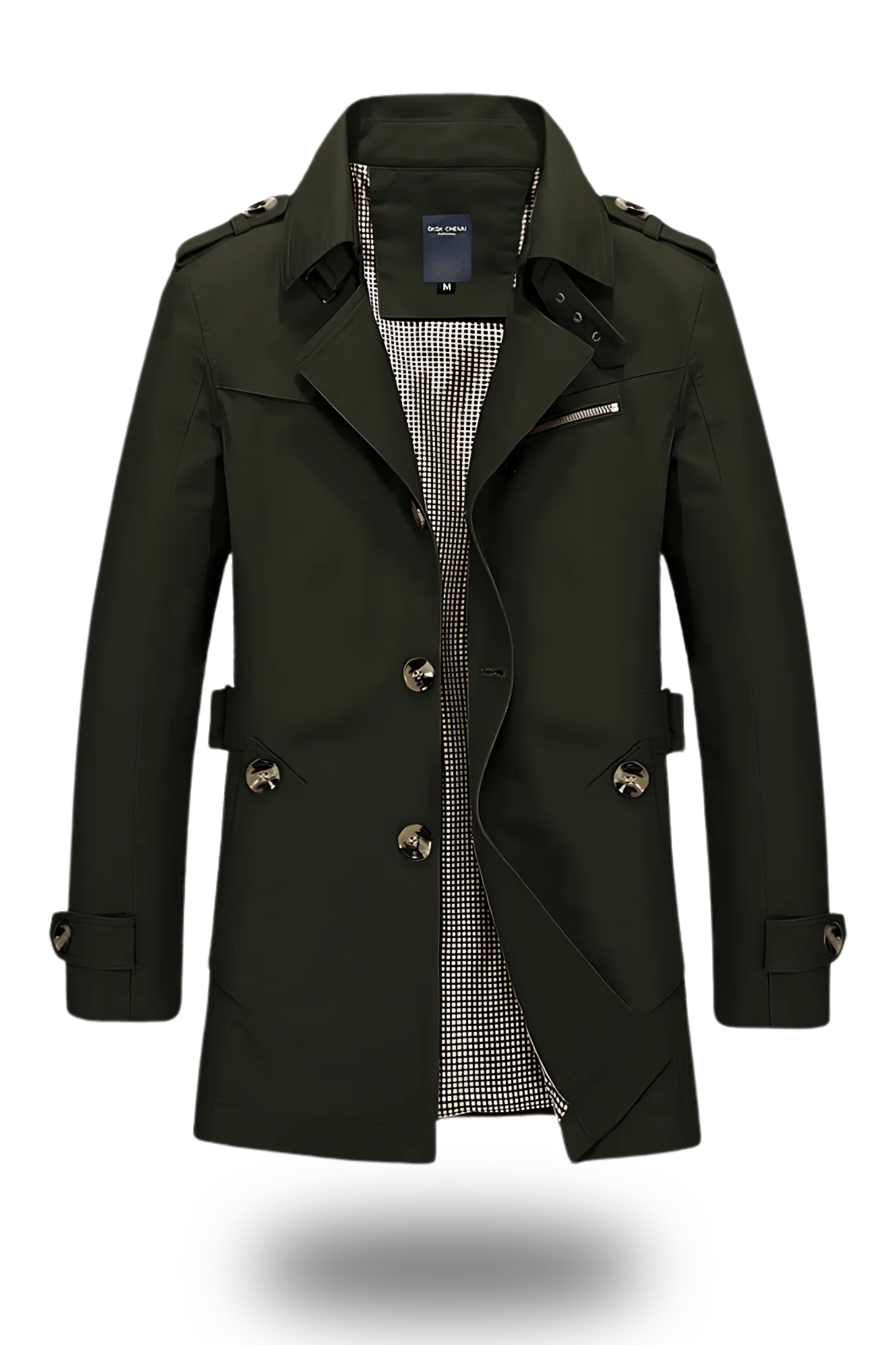 Heren Klassieke Trenchcoat – Elegante Double-Breasted Jas met Reverskraag, Tijdloze Bovenkleding voor Herfst en Winter