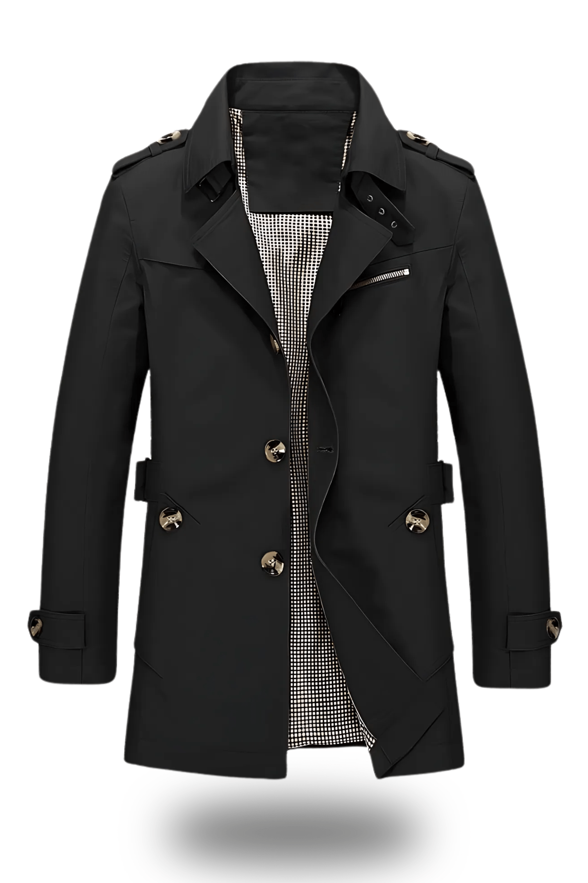 Heren Klassieke Trenchcoat – Elegante Double-Breasted Jas met Reverskraag, Tijdloze Bovenkleding voor Herfst en Winter