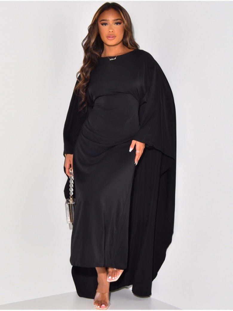 Cape Maxijurk – Elegantie met Cape-Detail en Tijdloze Stijl