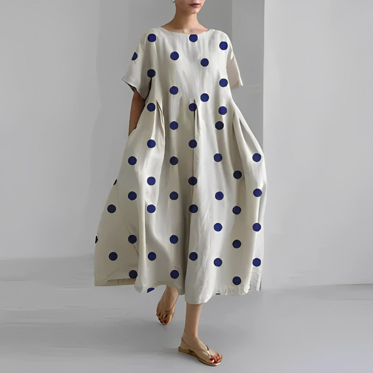 Artistieke Oversized Jurk met Kleurrijke Print – Moderne Boho Stijl voor Moeiteloze Eleganties