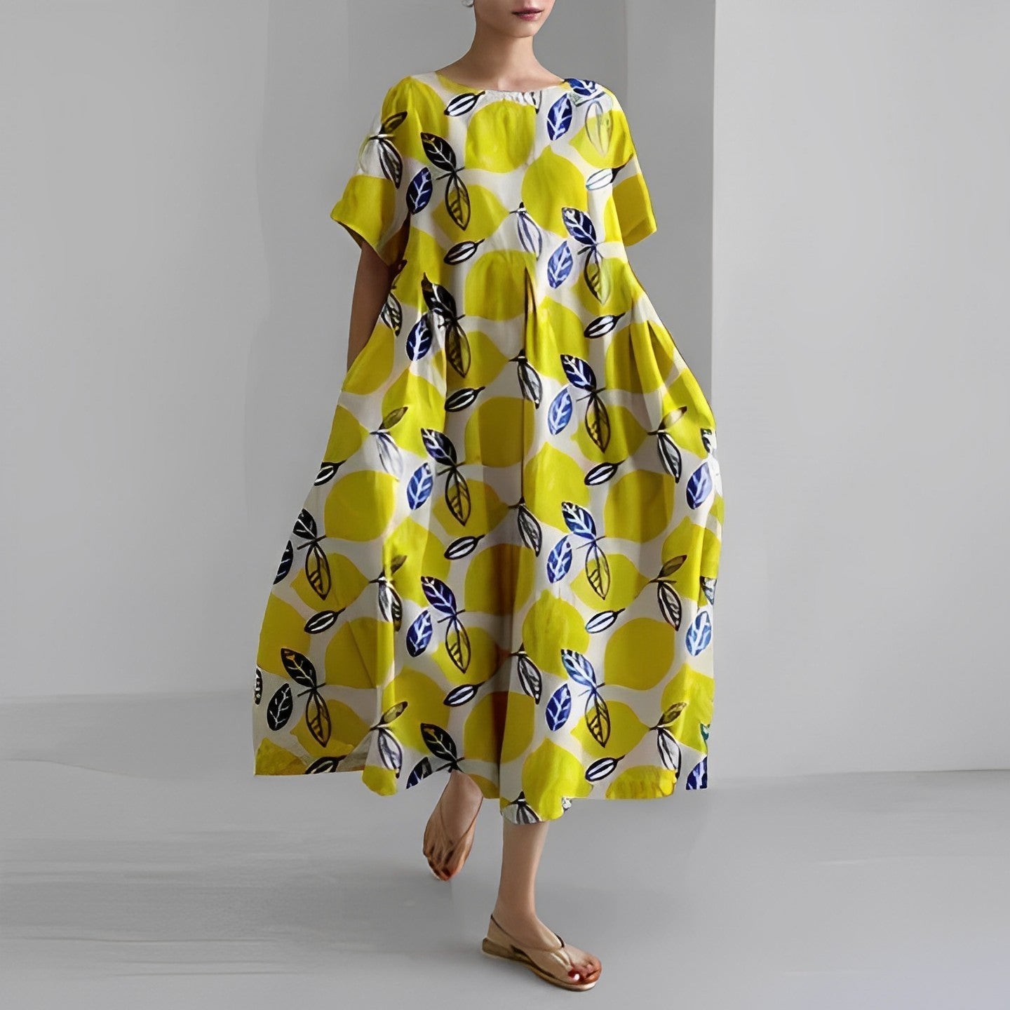 Artistieke Oversized Jurk met Kleurrijke Print – Moderne Boho Stijl voor Moeiteloze Eleganties