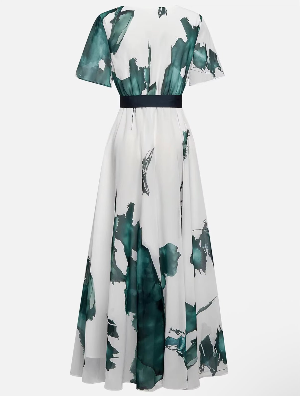 Lange Jurk met Aquarelprint – Elegante Maxi Jurk voor Dames