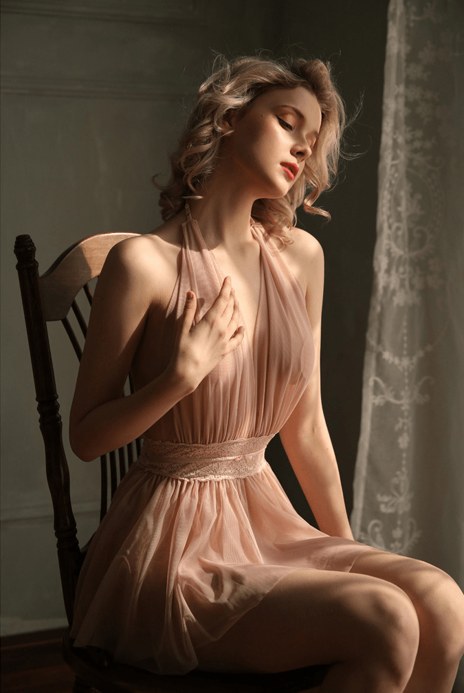 Sexy Kant Babydoll Nachtjurk – Transparant Bloemen Lingerie voor Dames