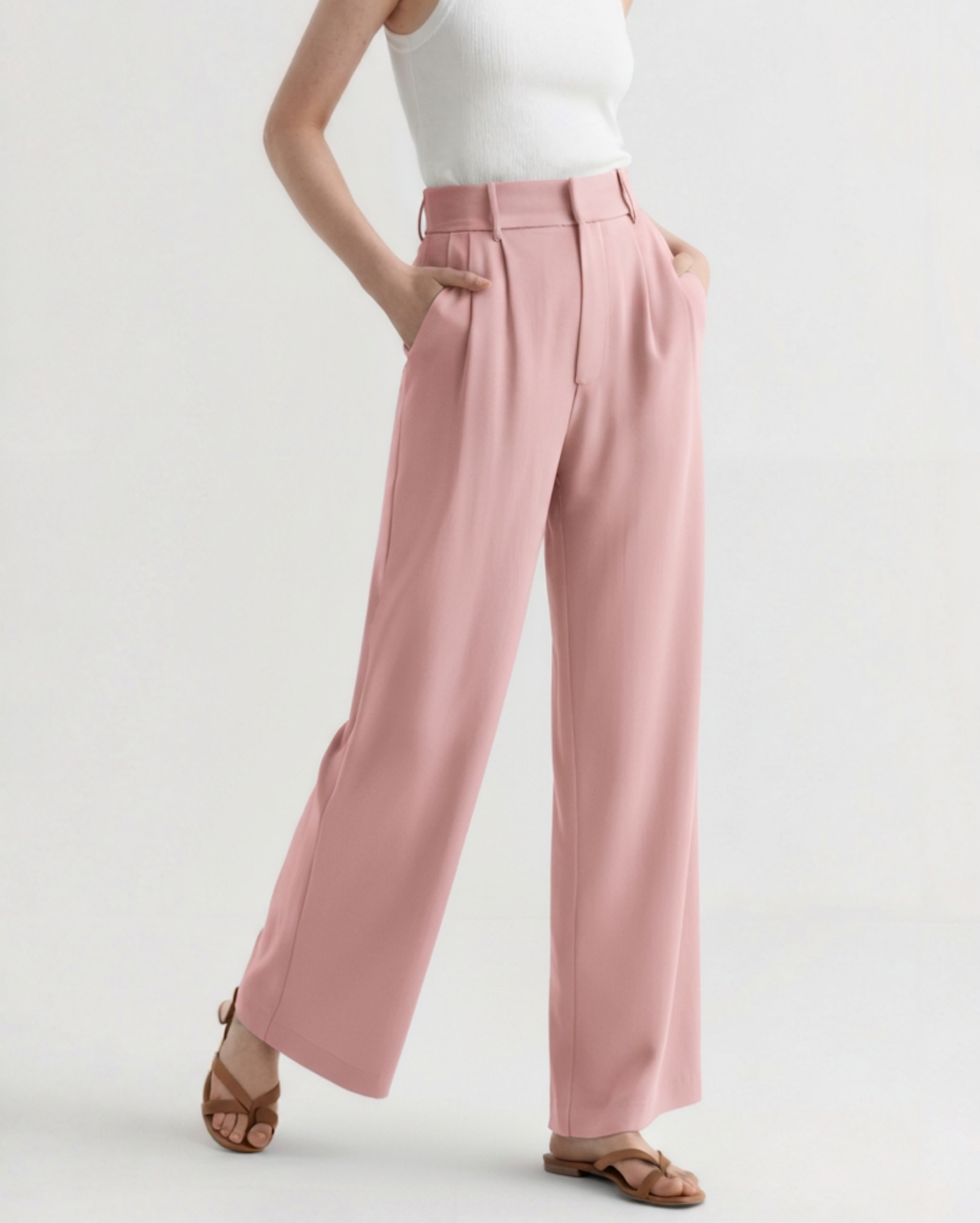 Dames Wide-Leg Broek – Elegante Hoge Taille, Getailleerde Pasvorm & Kantoorproof
