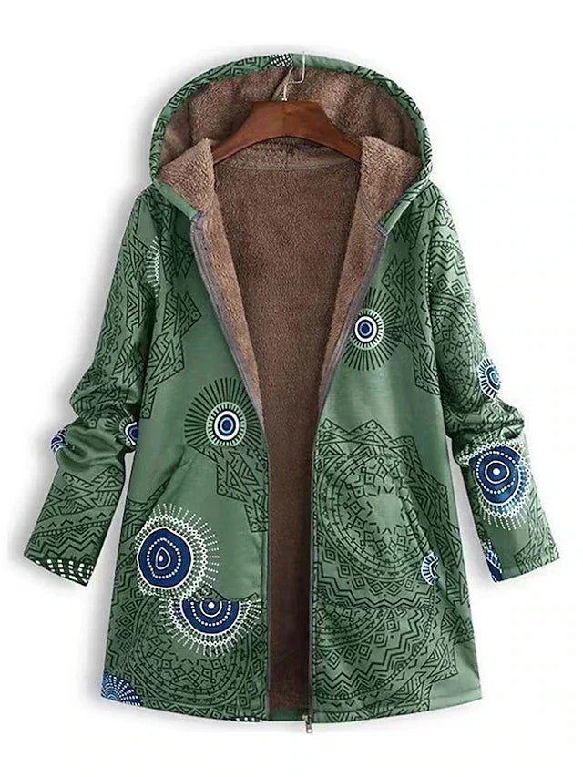Warme en zachte parka dames – Boho-stijl winterjas met sherpa voering