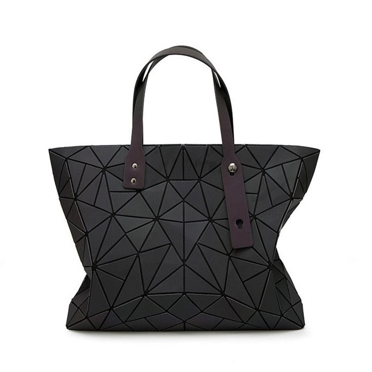 Geometrische Tote Bag – Stijlvolle Luminieuze Handtas met Iriserend Effect & Schouderbanden