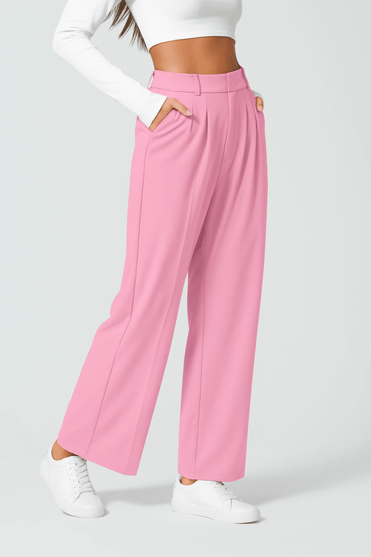 High-Waist Damesbroek met Wijde Pijpen – Elegante & Comfortabele Pantalon voor Werk en Vrije Tijd