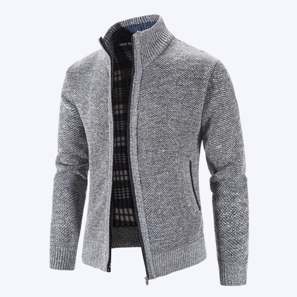 Heren Gebreid Vest met Rits – Comfortabele Lichtgewicht Trui Jas voor Casual & Kantoor